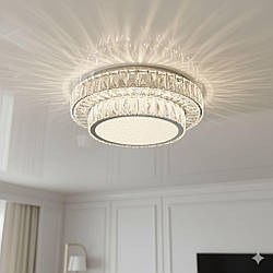 Кришталева стельова люстра Linisoln 140W до 20 м² колір Хром 9863/500