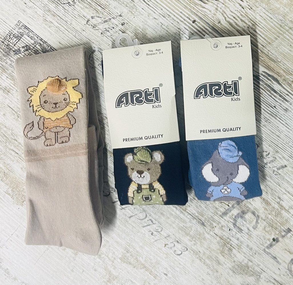 Бавовняні колготки для хлопчиків із малюнками, з опуклими капелюхами 3 D, фото 1