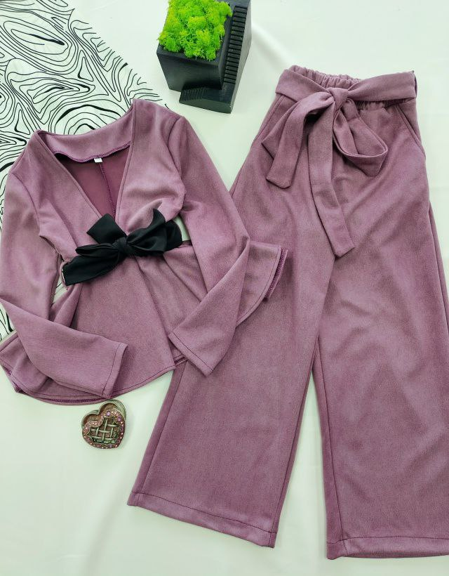 Костюм брючний для дівчинки замш Коко | на ріст 110-158р.