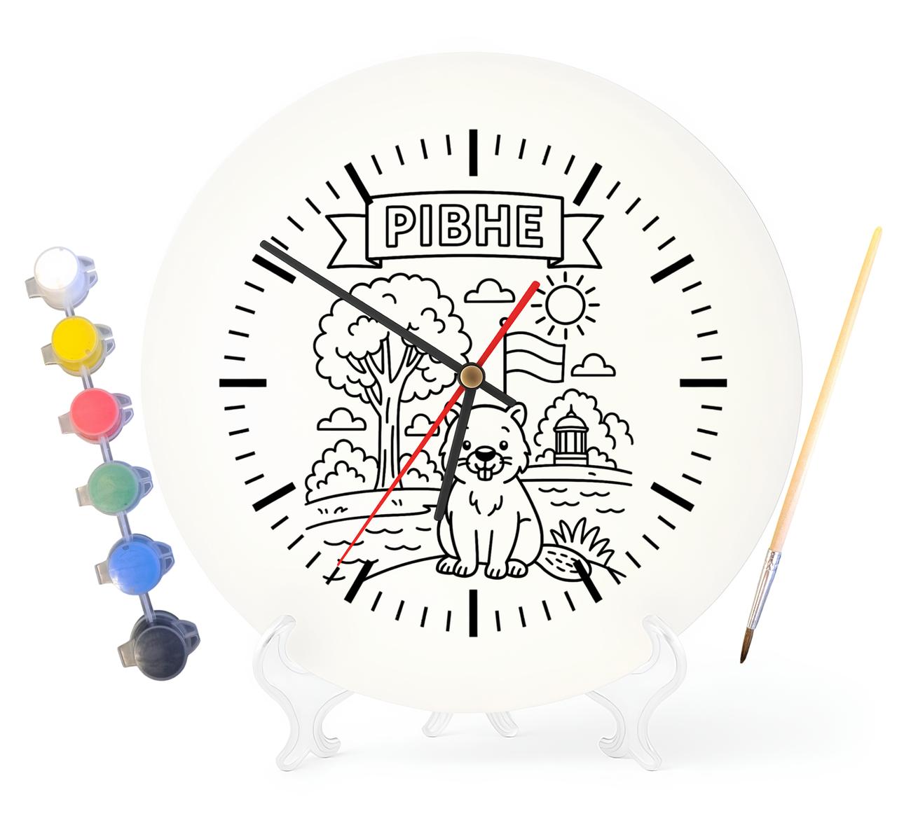 Дитячий набір для творчості годинник розмальовка Рівне 30 см (Г0140), фото 1