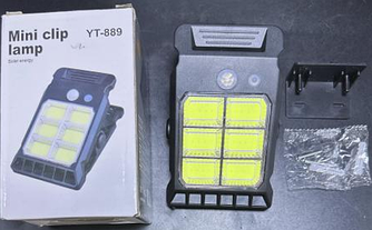 Мінілампа на прищіпці із сонячною панеллю YT-889B