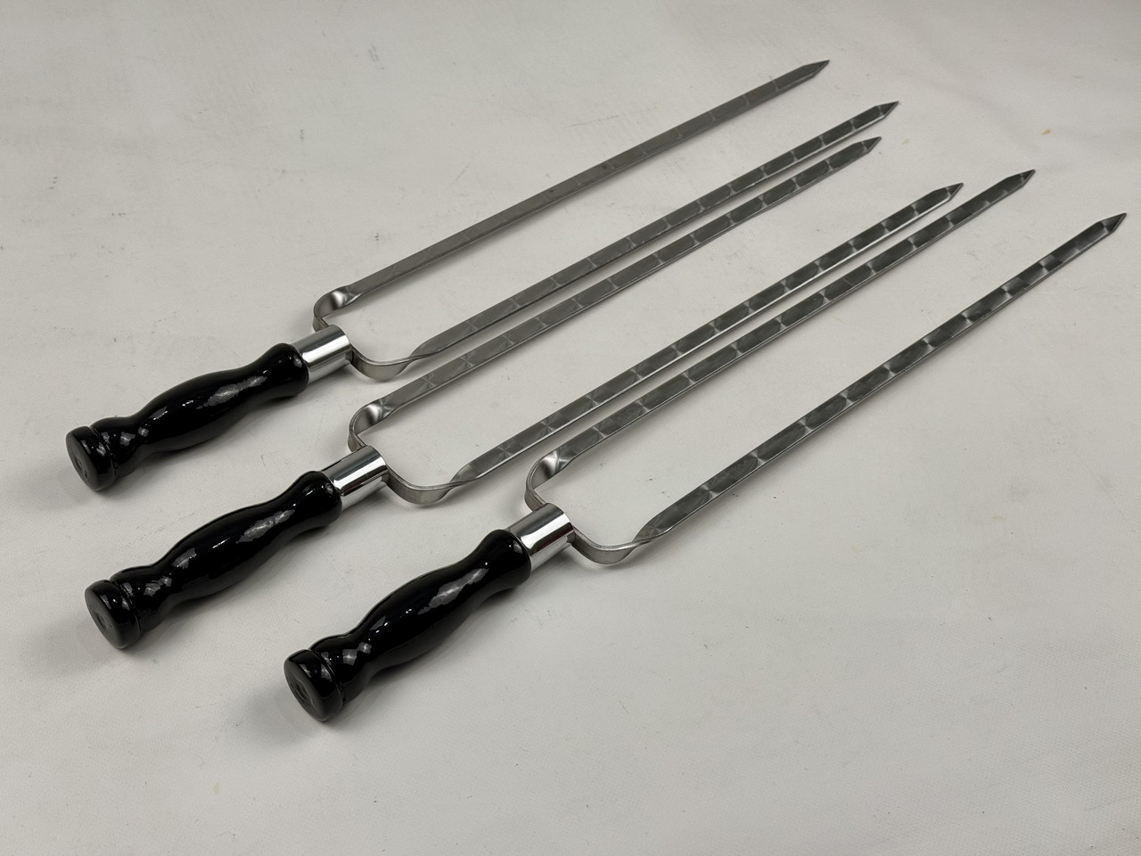 Подвійний шампур БЛЕК, з дерев'яною ручкою, фото 1