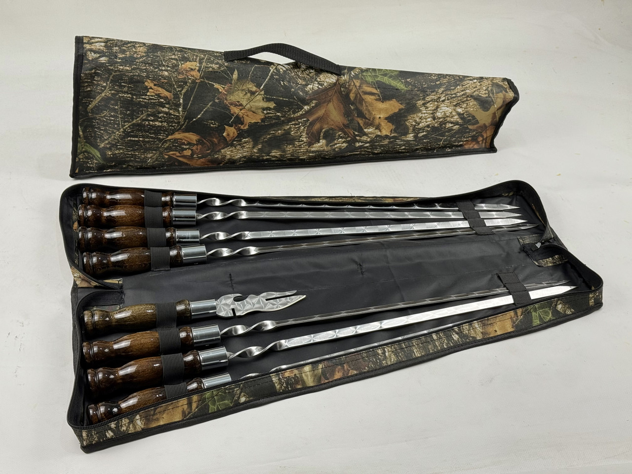 Набір шампурів в чохлі ВЕНГЕ, (7 штук, вилка-ніж для зняття м'яса + чохол), фото 1