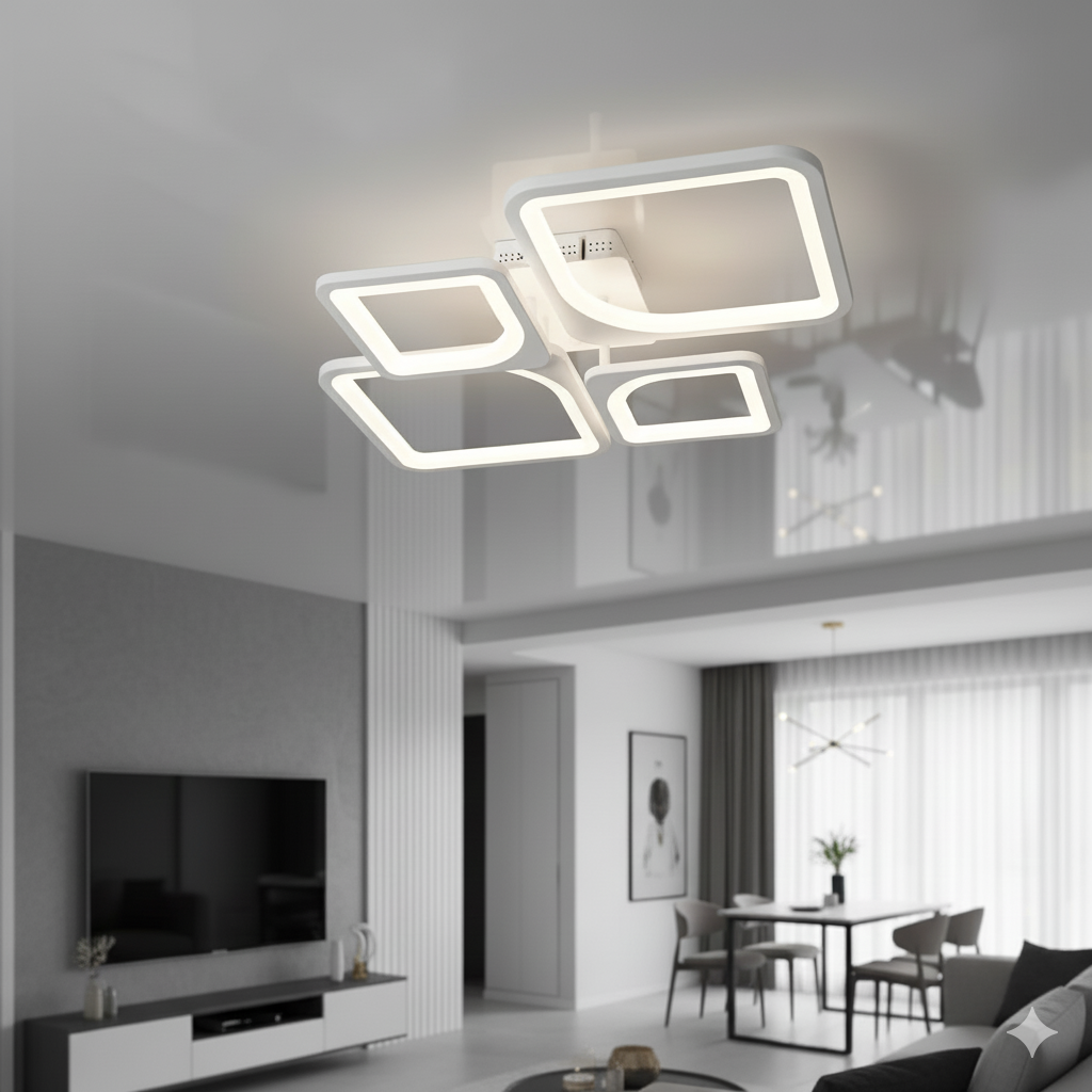 Люстра у вузьку кімнату Diasha 72W до 18 м² колір Золотистий 8060/2+2WH, фото 1