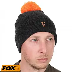 Шапка Fox Collection Bobble Hat Black / Orange
