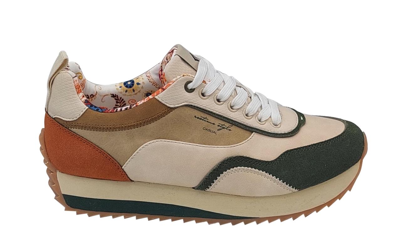 Restime Casual шкіряні жіночі кросівки бежеві, фото 1