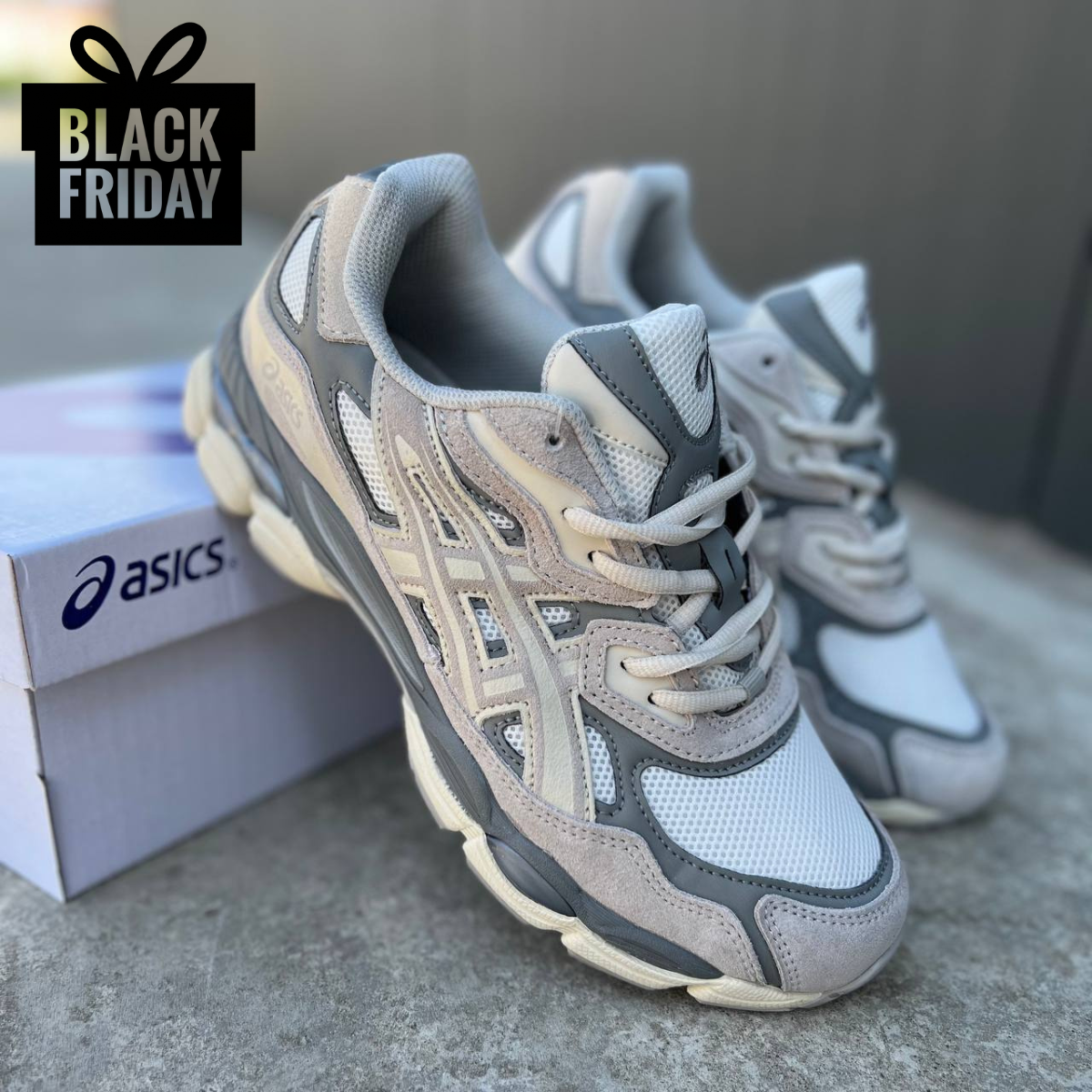 Чоловічі кросівки Asics Gel NYC Cream Oyster Grey Асікс Нук бежеві замша демісезон унісекс