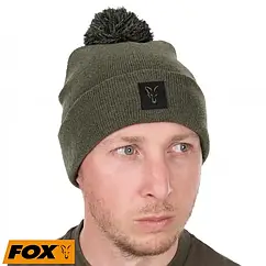 Шапка Fox Collection Bobble Hat Green / Black