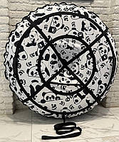 Тюбінг (ваташка) 100 і 120 см, з камерою, надувні санки Панда дитячі, підліткові, крижана пвх, модний біло-чорний