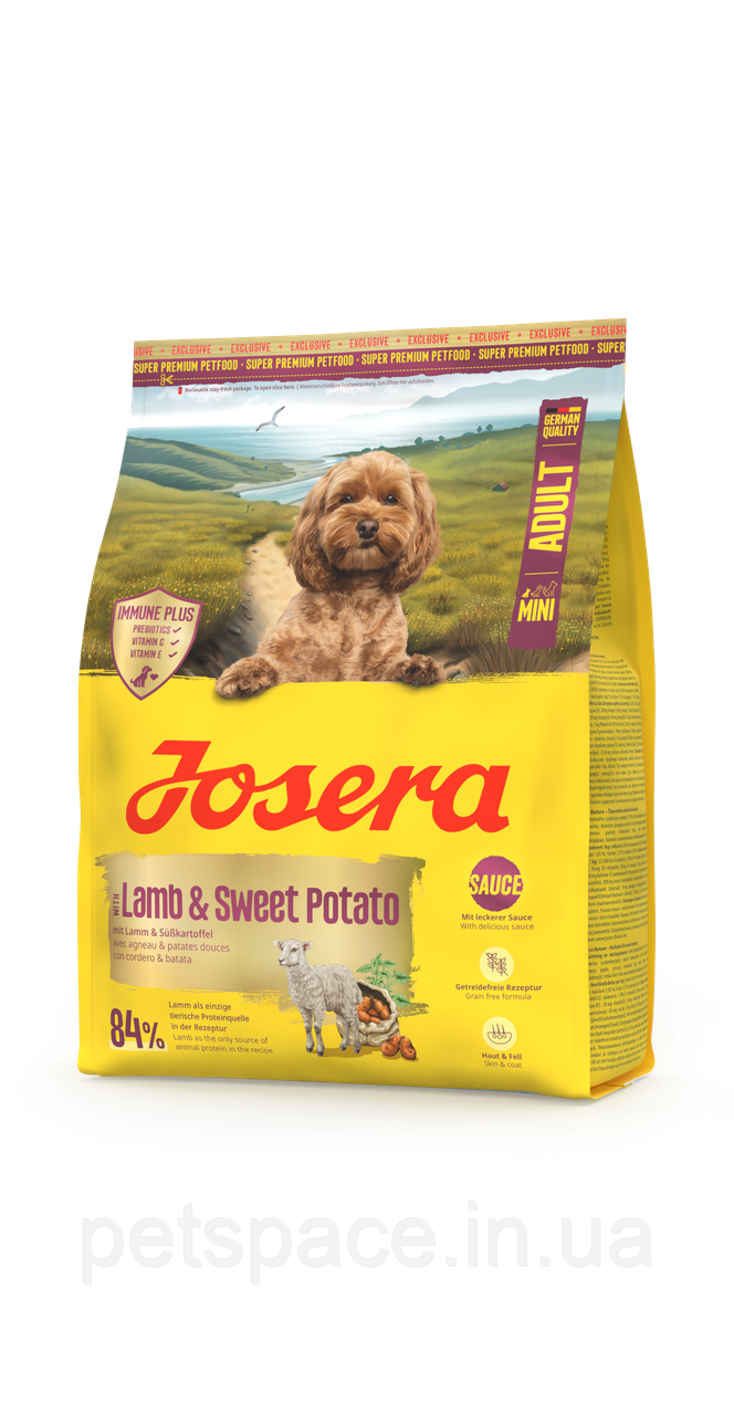 Корм Josera Mini Adult Lamb & Sweet Potato (для дрібних порід з ягням та бататом) 900г., фото 1