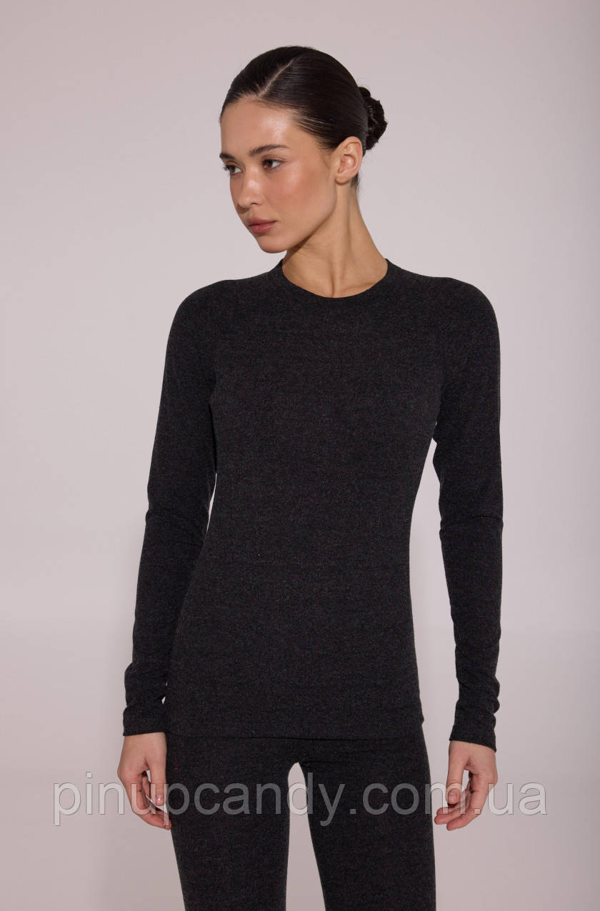 Термоджемпер жіночий з вовни і віскози Hetta WT01 темно-сірий розмір S, фото 1