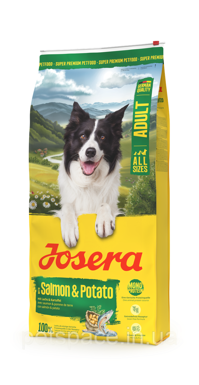 Корм Josera A/S Adult Salmon & Potato (Йозера з лососем та картоплею) 12.5кг+БЕЗКОШТОВНА ДОСТАВКА!, фото 1