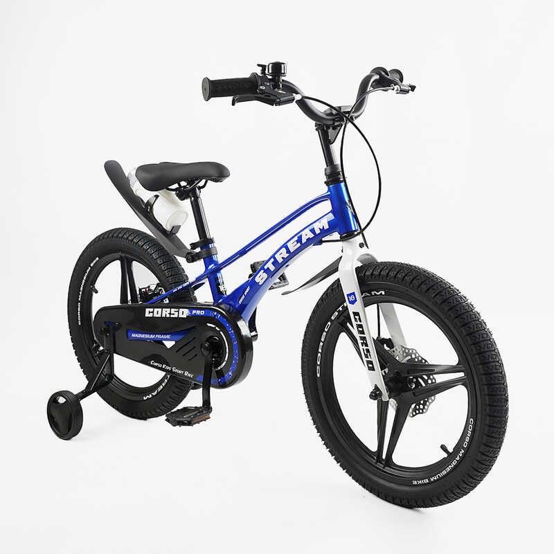 Дитячий двоколісний велосипед Corso Stream SM-480 18" Чорно-синій (170414), фото 1