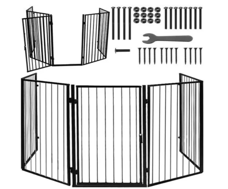 Аксесуари для каміна 304/74,5 см Екрани каміна Декоративний набір для каміна Kaminer Кам'яні ворота, фото 1
