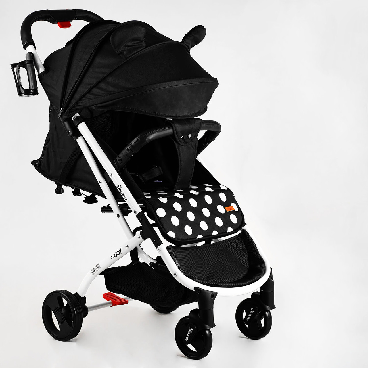 Коляска прогулянкова дитяча JOY Elegans 30 кг Black and white 118553, фото 1