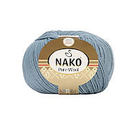 Nako Pure Wool (Нако Пур Вул) №12349 блакитний (Пряжа 100% вовна, нитки для в'язання)