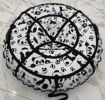 Тюбінг (ваташка) 100 см, з камерою, надувні санки Панда дитячі, підліткові, крижана пвх, модний біло-чорний