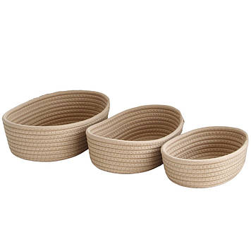 Набір із 3 плетених кошиків для зберігання ANbeauty Beige (AN0103413)