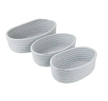 Набір із 3 плетених кошиків для зберігання ANbeauty Gray (AN0103414)
