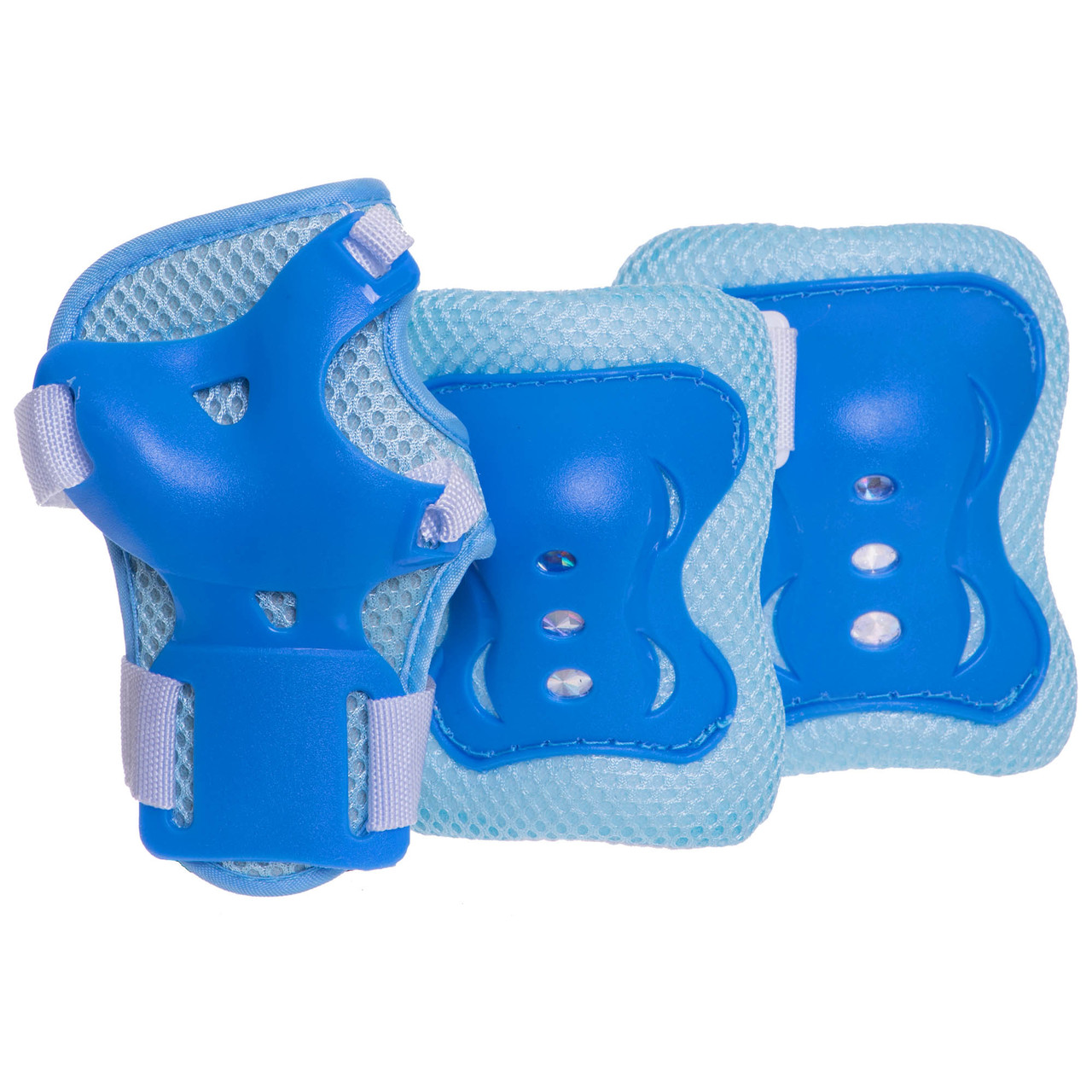 Захист дитячий наколінники, налокітники, рукавички Record SK-6328BL р-р S-M 8-12 років блакитний, фото 1