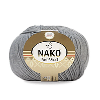 Nako Pure Wool (Нако Пур Вул) №03298 сірий (Пряжа 100% вовна, нитки для в'язання)