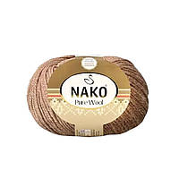 Nako Pure Wool (Нако Пур Вул) №03671 світло-коричневий (Пряжа 100% вовна, нитки для в'язання)