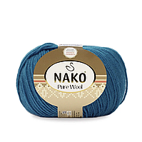 Nako Pure Wool (Нако Пур Вул) №05400 синій (Пряжа 100% вовна, нитки для в'язання)