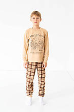 Тепла піжама для підлітків, кофта з довгими рукавами, новорічний принт