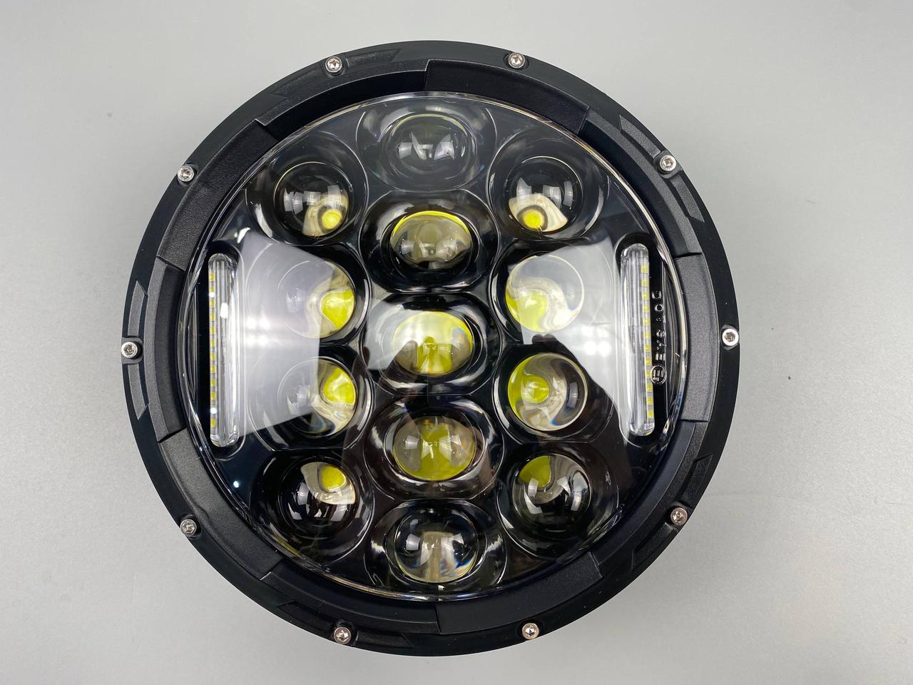 Фара головного світла LED 65W (ближній + дальні + ходові вогні) 7 дюймів (ГАЗ, КамАЗ, ВАЗ, ЗІЛ, МАЗ, ВаЗ, Богда, фото 1