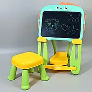 Дитячий мольберт з LCD планшетом W5002-1-2-3 зі стільчиком на батарейках для малювання, фото 2