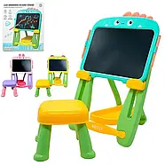 Дитячий мольберт з LCD планшетом W5002-1-2-3 зі стільчиком на батарейках для малювання, фото 3