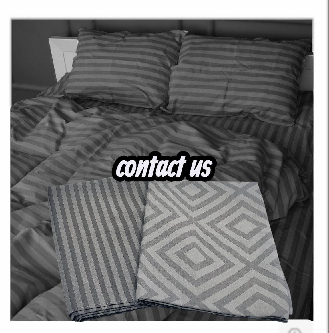 Полуторна підковдра (Бязь) "Сірий смужка" | Сірий 147х217 см, фото 1