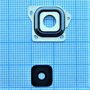 Скло камери для Samsung A300/A3 2015 з рамкою Black, фото 1