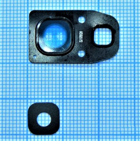 Скло камери для Samsung A320/A3 2017/ A520/A5 2017 /A720/A7 2017 з рамкою Black, фото 1