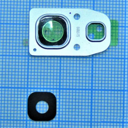 Скло камери для Samsung A320/A3 2017/ A520/A5 2017 /A720/A7 2017 з рамкою Blue, фото 1