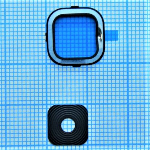 Скло камери для Samsung A500/A5 2015 з рамкою Black, фото 1