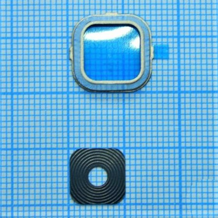 Скло камери для Samsung A500/A5 2015 з рамкою Gold, фото 1