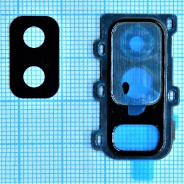 Скло камери для Samsung A6 Plus/A605 з рамкою Black, фото 1