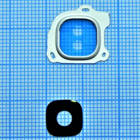 Скло камери для Samsung J600/J6 з рамкою Gold, фото 1