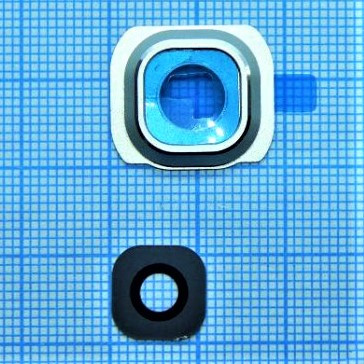 Скло камери для Samsung S6/G920 з рамкою Gold, фото 1