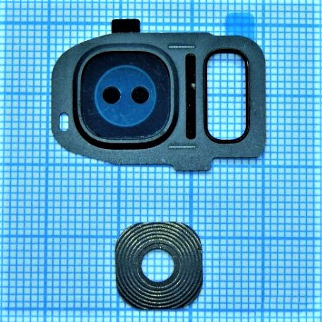 Скло камери для Samsung S7/G930/S7 Edge/G935 з рамкою Black, фото 1