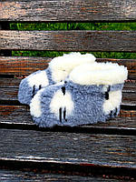 Чуні валянки низькі з вовни овчини та візерунком овечки