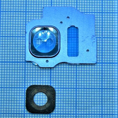 Скло камери для Samsung S8 Plus/G955 з рамкою Blue, фото 1