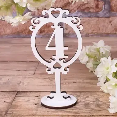 Хіт! Номерок на столі дерев'яний, Цифра 4, розмір 17х9 см