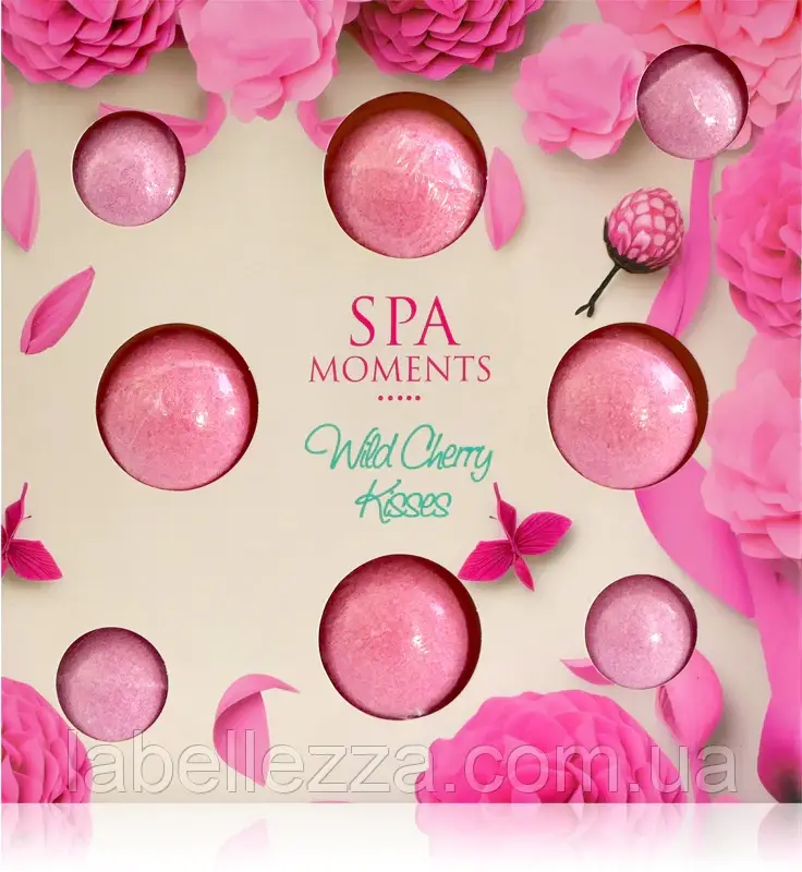 Набір шиплячих бомбочок для ванни Spa Moments Wild Cherry Kisses