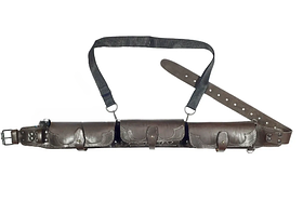 Патронташ на пояс дворядний закритий на 39 набоїв 12 калібру з синтетичної лямкою (шкіра, коричневий)