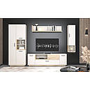 Пенал тридверний у вітальню із ДСП REG3D Норд Gerbor Кашемір/Дуб сонома, фото 3