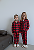 Піжама дитяча тепла з фланелі COSY "Ловець Снів", бордово-сіра клітинка, фото 5
