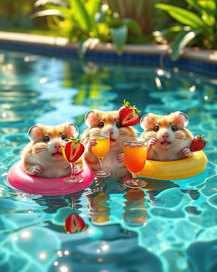 Алмазна мозаїка Хом'ячки на відпочинку My-Art AR-3287 (40 x 50 см) + стрази AB+FD на підрамнику, фото 1