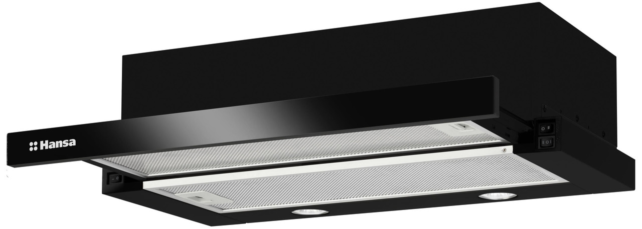 Витяжка Hansa OTP6243BGH — телескопічна, 60 см, 389 м³/год, чорна